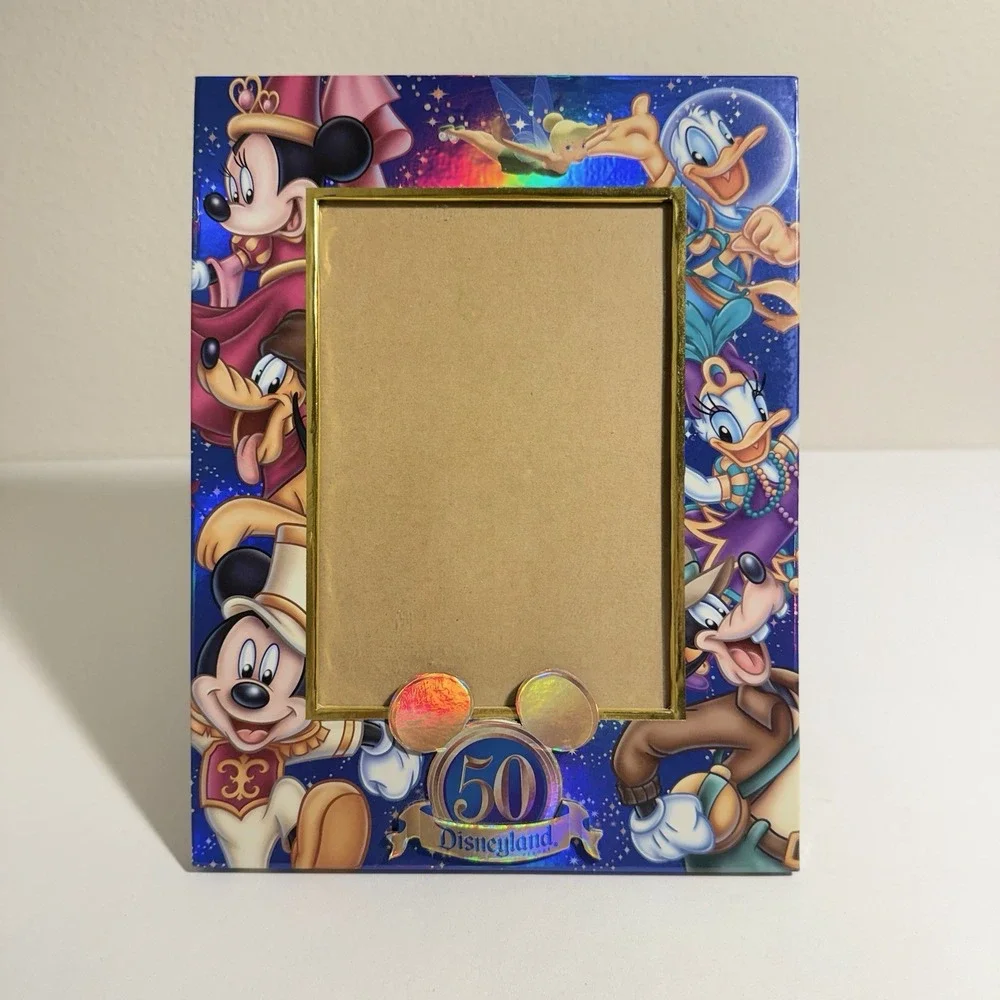 Disney 50th Anniversary 5x7 Photo Frame Mickey Mouse Minnie Pluto Daisy Goofy